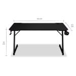 Mesa Gaming Alpha Gamer 140cm Aggloméré Acier Fibre Carbone RGB Accessoires