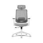 Sedia da ufficio Alpha Gamer Stella mesh bianca/grigia supporto 3D ergonomico