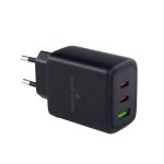 Chargeur Bluestork PW-65-CCA-B 65W USB-C USB-A compact noir avec câble USB-C