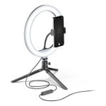 Selfie Ring Cellularline SelfieRingColor Iluminação RGB Tripé Universal 10” Preto