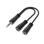 Adaptador audio Hama 00200349 jack 3,5 mm macho a 2 x jack 3,5 mm hembra compacto negro