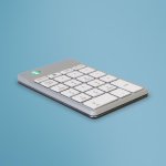 Teclado R-Go Tools Numpad Break Bluetooth ultrafino compacto branco com indicador de pausa