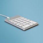 Clavier R-Go Tools Numpad Break compact blanc avec indicateur LED de pause