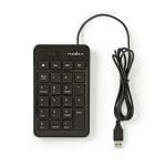 Teclado numérico NEDIS KBNM100BK USB compacto color negro para Windows