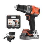 Berbequim BLACK & DECKER BCD383D1XK-QW 18 V 2 Ah com Percussão e Mala de Transporte