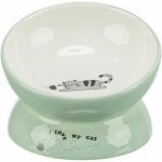 Comedouro para gato TRIXIE 24470 cerâmico verde branco 0.15 L