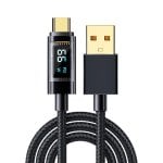 Câble USB 2.0 Dam Electronics USB-C 66W 6A 2m Écran LED Charge Rapide
