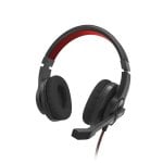Casque Hama HS-USB400 V2 filaire USB-A pour bureau avec microphone et contrôle du volume, noir/rouge