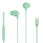 Auriculaires Celly UP1600TYPECGN filaires USB-C pour appels et musique avec micro vert