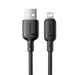 Cabo Baseus Silky Series USB-A Lightning 1m 2.4A Preta alta resistência