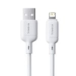 Cabo Baseus Silky Series USB-A Lightning 2.4A 1m Branco alta resistência