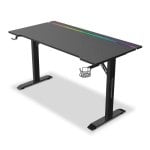 Mesa Gaming Alpha Gamer 140cm Aglomerado Carbono RGB Organizador