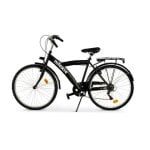 Bicicletta urbana NILOX Bici Muscolare 26" 6 velocità acciaio nero con luci integrate