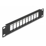 Panneau de connexion DeLock 66676 Keystone 10" 1U 10 ports métal noir