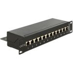 Panneau de brassage DeLock 43297 12 ports RJ-45 Cat.6 1U rack 10" noir