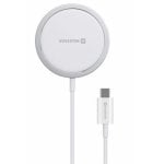 Chargeur sans fil Swissten MagStick 15W USB-C iPhone MagSafe blanc
