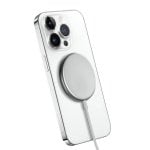 Caricatore wireless CRONG MagSpot MagSafe 15W Alluminio Argento per iPhone