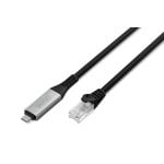 Cabo de Rede DIGITUS AK-300601-100-S Cat6a 10m USB-C para RJ-45 Preto