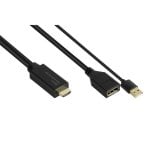 Adaptateur vidéo Alcasa HDMI-AD22 0,3 m HDMI à DisplayPort Noir
