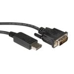 Adaptador de cable de vídeo ROLINE 11.04.5613 DVI-D a DisplayPort 1 m negro
