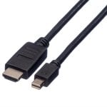Adaptador de cable de vídeo Roline 11.04.5791 Mini DisplayPort a HDMI 2 m negro