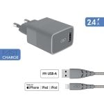 Câble USB FORCE POWER FPCSCBLAMFI1.2MRG 1.2m USB-A Lightning 2.4A Gris