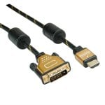 Adapter Videokabel ROLINE 11.04.5895 HDMI DVI 10 m Gold Schwarz