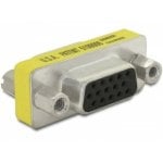 Cambiador de género para cables DELOCK VGA hembra a hembra Sub-D 15 amarillo