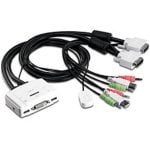 Commutateur KVM TRENDnet TK-214i 2 ports DVI USB Audio avec câble 1,45 m