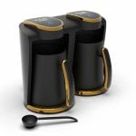 Kaffeemaschine Türkischer Kaffeekocher INCA IKM-02 0,25 l 8 Tassen vollautomatisch ABS/Edelstahl Schwarz/Gold