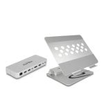 Suporte portátil DeLock 18442 docking 4K HDMI DisplayPort LAN HDR PD alumínio 15.6"