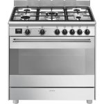Cocina SMEG BG91X2 acero inoxidable 5 fuegos gas horno eléctrico 115 l