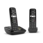 Telefon Gigaset AS690A Duo Schwarz schnurlos 2 Mobilteile Anrufbeantworter