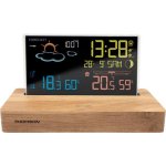 Station météo Thomson CT610 bois noir écran couleur prévisions alarme