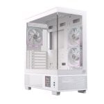 Boîtier PC Einarex S501D Blanc RGB Cristal Panoramique 3x120mm ATX