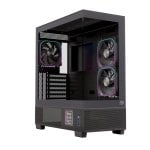 Boîtier Einarex S501d RGB Digital Verre Panoramique 3x120mm ATX Gaming Noir