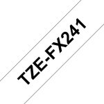 Ruban pour étiqueteuse Brother TZe-FX241 Laminé Flexible 18 mm x 8 m Noir sur Blanc