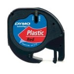 Cinta para impresora DYMO S0721630 LetraTag negro sobre rojo poliéster 12 mm