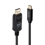 Adaptador de cable Lindy 43502 USB-C a DisplayPort 3 m negro