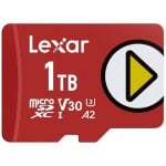 microSDXC Lexar LMSPLAY001T-BNSNG 1 TB UHS-I 205 MB/s 140 MB/s V30 A2 Rot