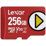 Cartão MicroSD Lexar LMSPLAY256G-BNSNG 256GB UHS-I 205MB/s V30 A2