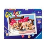 Kit de Pintura por Números Ravensburger CreArt Two Cuddly Cats Acrílico 15 Cores