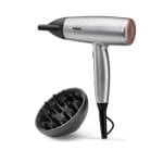 Ionen Föhn BaByliss Cosmos D580DE 2100W 3 Temperaturstufen 2 Geschwindigkeiten Diffusor Satin Steel