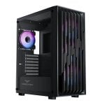 Caja PC Preyon Nest Quarry ATX/E-ATX Cristal Templado Torre Negra ARGB con Ventana