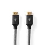 Câble HDMI Nedis CVTB35000GY50 5 m 48 Gbit/s 3D Noir Connecteurs Or
