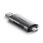 Lecteur de cartes AXAGON CRE-SAC USB 3.0 Type-A/Type-C Métal Gris