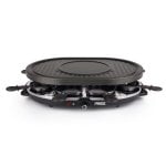 Parrilla Princess 162700 Oval Grill Party Raclette para 8 pessoas, termóstato e zona de crepes