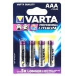 Batterie VARTA 4x AAA Lithium 1,5 V 1100 mAh Silber Blister