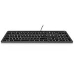 Tastatur EWENT EW3268 Full-Size Scherenmechanik QWERTY LED Hintergrundbeleuchtung Schwarz