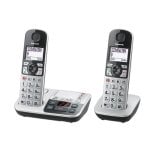 Téléphone Panasonic KX-TGE522 Sans Fil DECT Double Combiné Argent